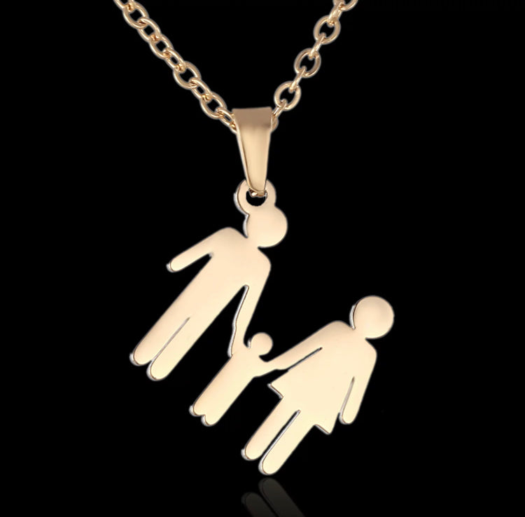 Gold Family Hand In Hand Pendant