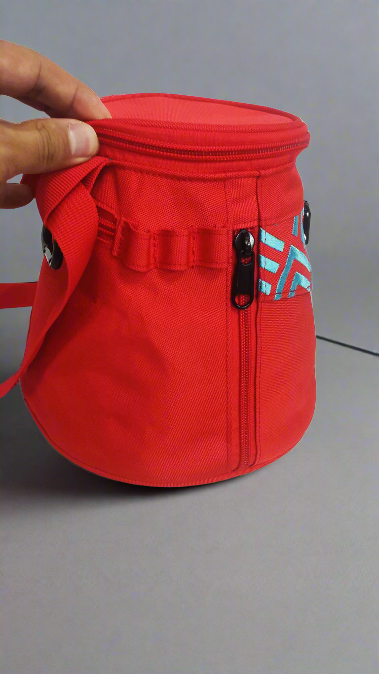 Small Chalk Bag for Hiking with Quick-Clip Belt and Three Zippered Pockets