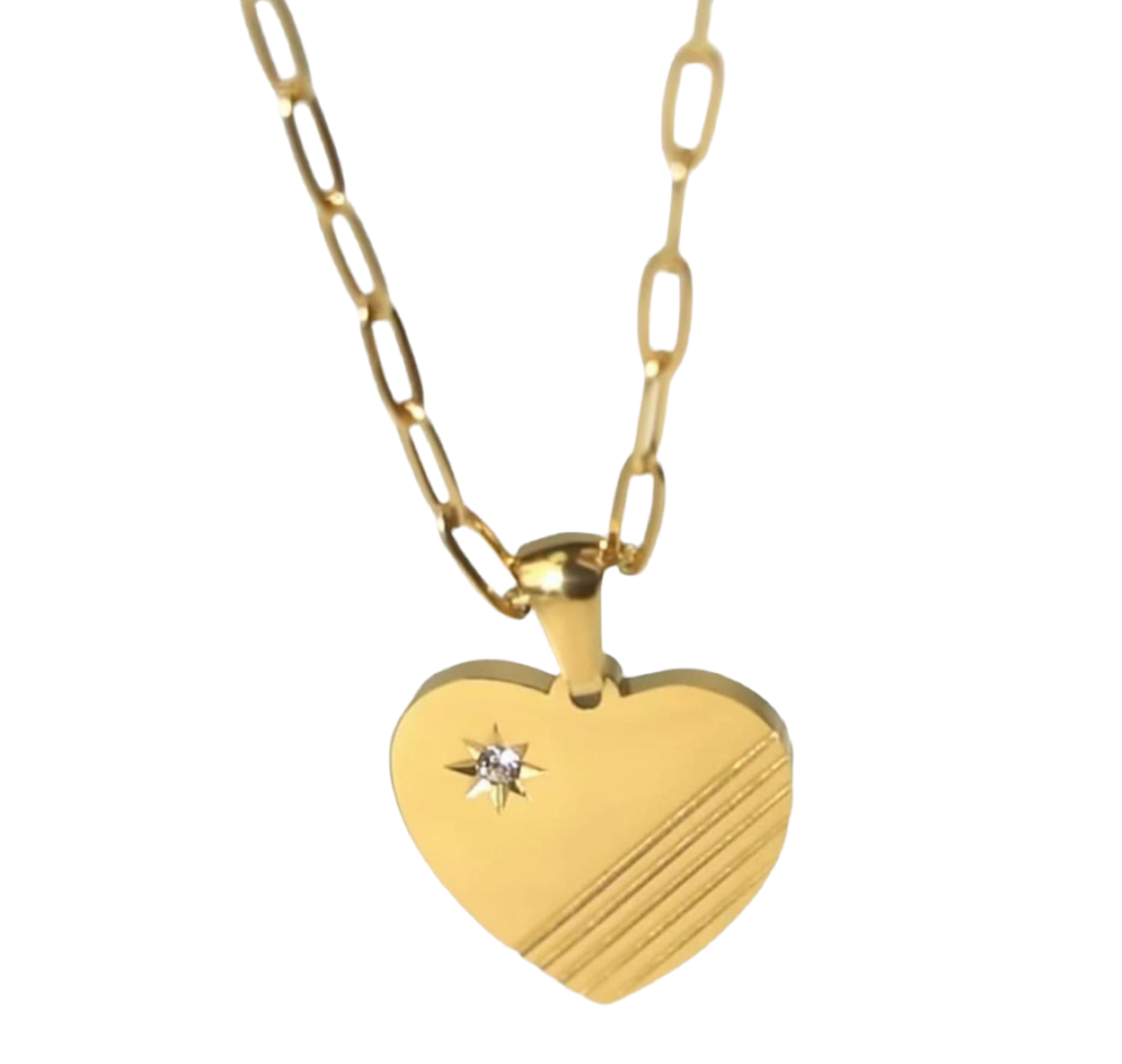 Eternal Grace: 18K Gold-Plated Heart Necklace