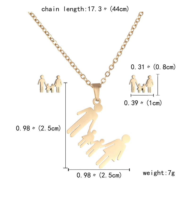 Gold Family Hand In Hand Pendant