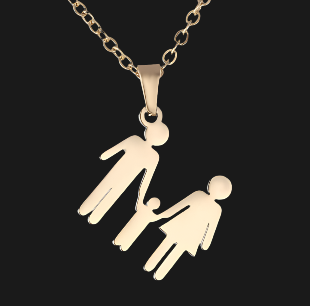 Gold Family Hand In Hand Pendant