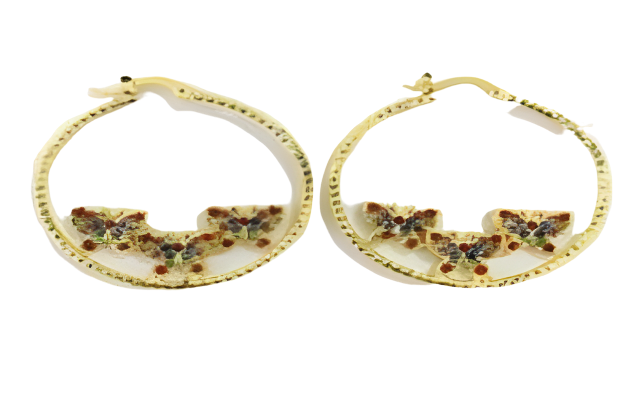 Golden Butterfly Hoop Earrings