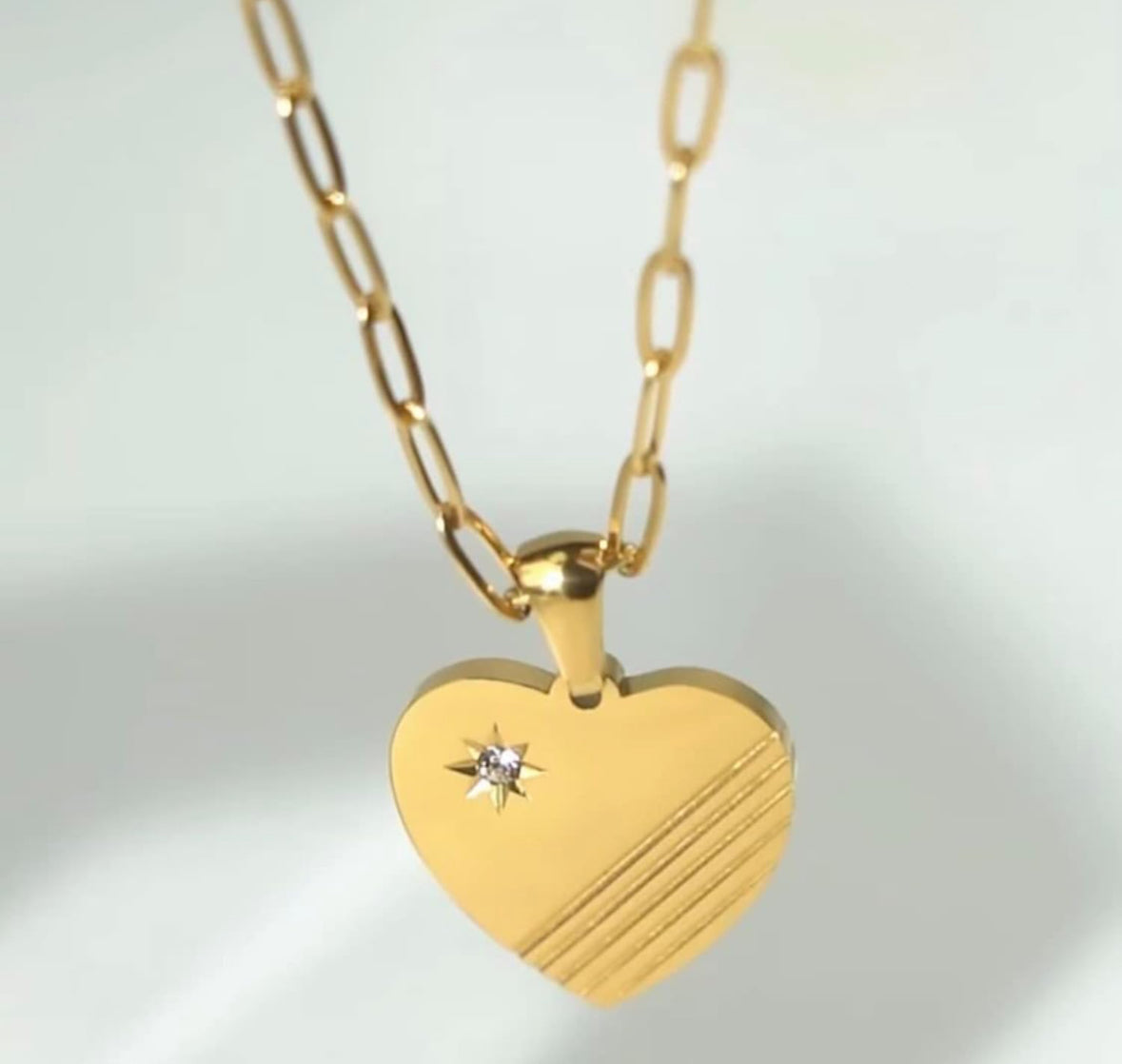 Eternal Grace: 18K Gold-Plated Heart Necklace