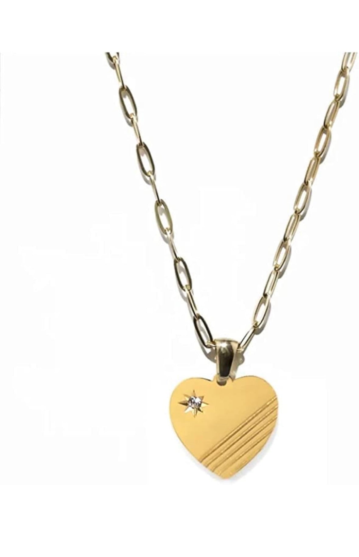 Eternal Grace: 18K Gold-Plated Heart Necklace