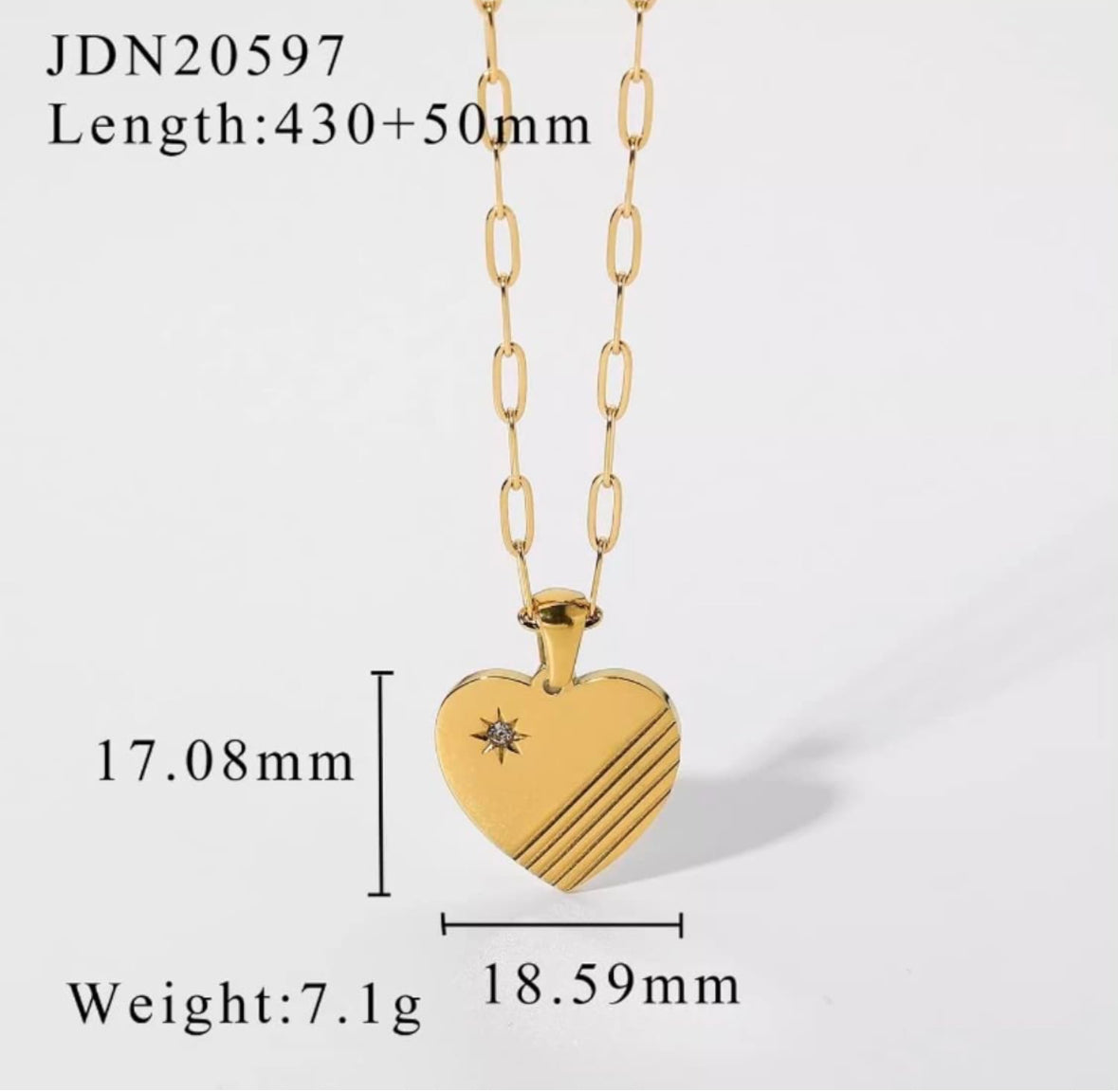 Eternal Grace: 18K Gold-Plated Heart Necklace